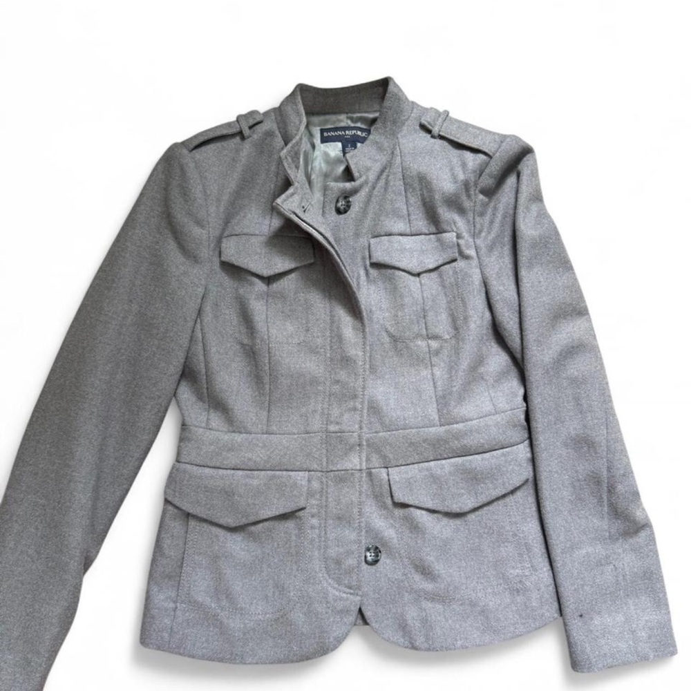 Banana Republic Gray Structured Blazer